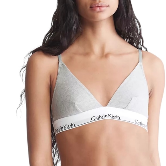Calvin Klein Other - Calvin Klein Modern Cotton Unlined Triangle Bralette Gray Underwear QF1061-020